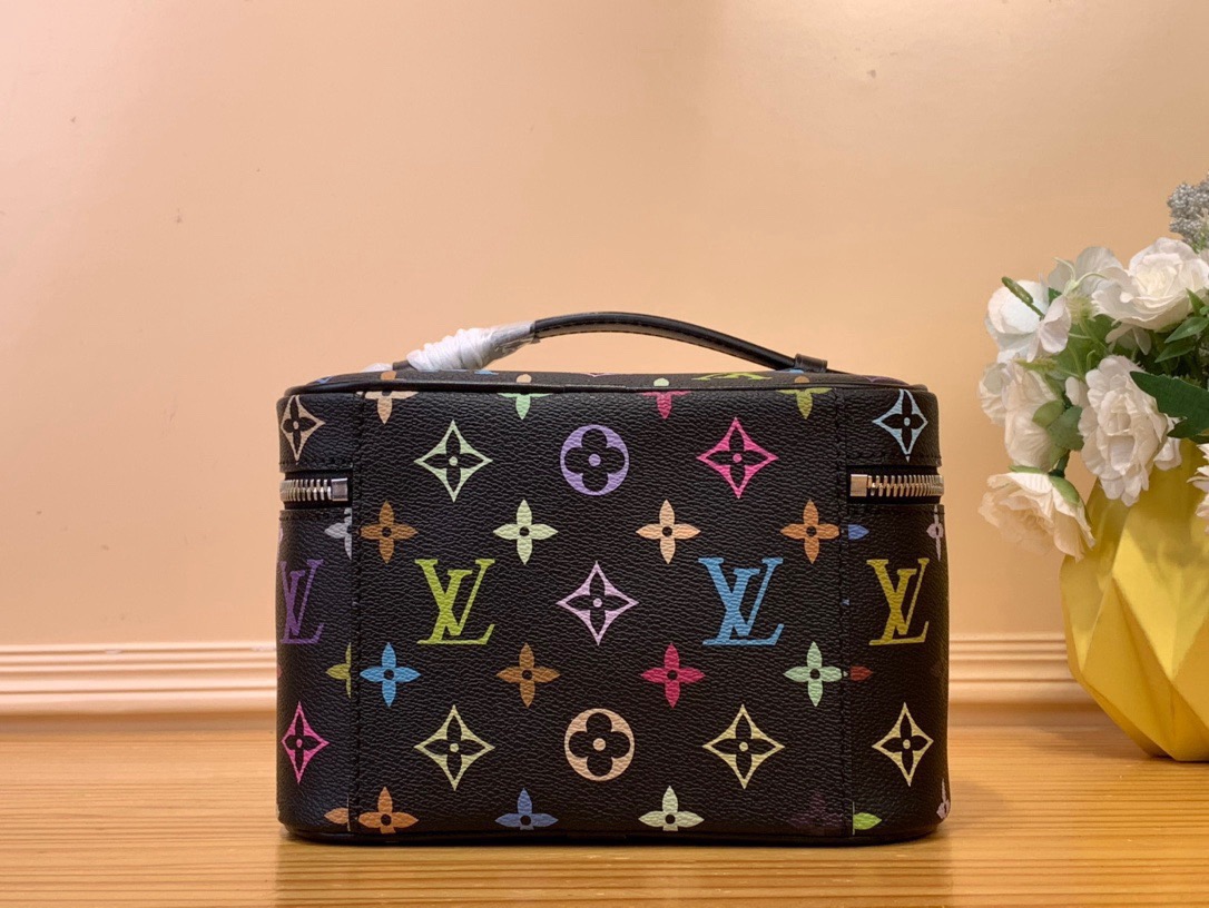 Louis Vuitton x Takashi Murakami Multicolor Monogram Vanity Case (20x14x13cm) – Limited Edition Cosmetic Train Bag | Free Worldwide Shipping